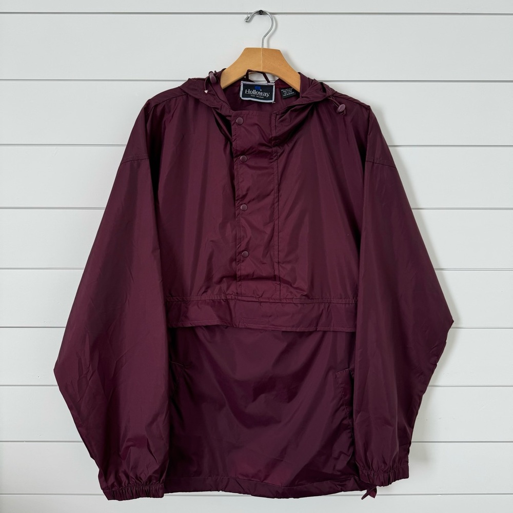 Vintage 90s Holloway Maroon 3/4 Zip Windbreaker Anorak Nylon Jacket | Medium